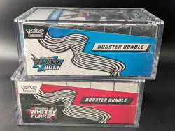 2x Pokemon SV10.5 Black Bolt White Flare Sealed Booster Bundle Display W/Acrylic - Image 4