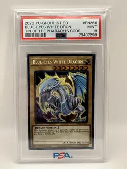 Yu-Gi-Oh! TCG 1st Edition Blue-Eyes White Dragon MP22-EN266 PSA 9 Secret Rare - Image 1