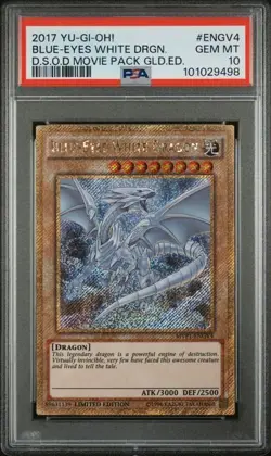 Blue-Eyes White Dragon *PSA 10* MVP1-ENGV4 * Gold Secret Rare* DSOD Movie *2017 - Image 1