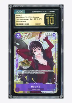 One Piece CGC 10 PRISTINE Baby 5 UC Promo 2025 OP10-076 3rd Anniversary Chinese - Image 1