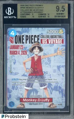 2026 Monkey D Luffy One Piece Promo College Basketball US Voyage BGS 9.5 - Image 1