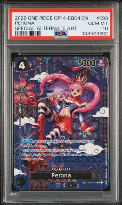 2026 ONE PIECE THE AZURE SEA'S SEVEN SPECIAL ALT ART #093 PERONA PSA 10 - Image 1
