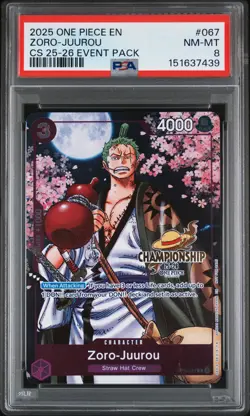 2025 ONE PIECE CHAMPIONSHIP 2025-26 EVENT PACK #067 ZORO-JUUROU PSA 8 - Image 1