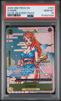 2025 ONE PIECE CHAMPIONSHIP 2025-26 EVENT PACK #101 O-NAMI PSA 10 - Image 1