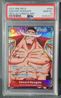One Piece Paramount War Edward Newgate OP02-004 Alt Art PSA 10 English - Image 1
