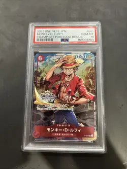 2022 ONE PIECE JPN PROMOS CHAMP SET 2022 PURCHASE BONUS MONKEY D. LUFFY PSA 10 - Image 1