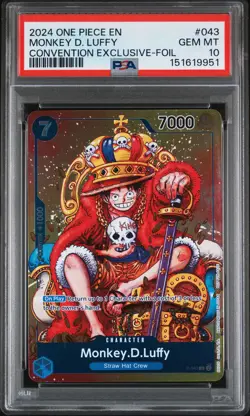 2024 ONE PIECE PROMOS CONVENTION EXCLUSIVE-FOIL #043 MONKEY D. LUFFY PSA 10 - Image 1