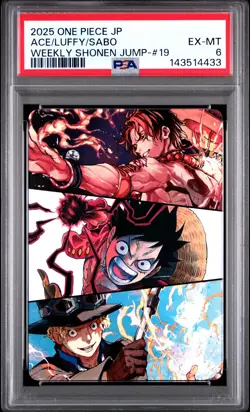 2025 ONE PIECE JAPANESE PROMOS MONKEY D. LUFFY/PORTGAS D. ACE/SABO PSA 6 - Image 1