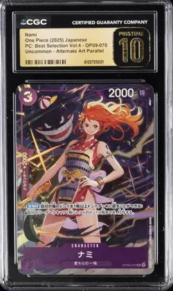 2025 ONE PIECE JAPANESE PC BEST SELECTION VOL 4 ALT ART NAMI CGC 10 PRISTINE - Image 1