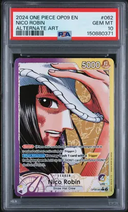 2024 ONE PIECE OP09-EMPERORS IN THE NEW WORLD ALTERNATE ART NICO ROBIN PSA 10 - Image 1