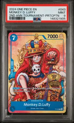 2024 ONE PIECE PROMOS 2ND ANV TOURNAMENT-PARTICIPATION MONKEY D. LUFFY PSA 9 - Image 1