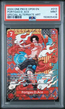 2024 ONE PIECE OP08-TWO LEGENDS SPECIAL ALTERNATE ART #013 PORTGAS D. ACE PSA 9 - Image 1