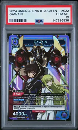 2024 UNION ARENA UE04BT/CGH CODE GEASS LELOUCH OF THE REBELLION GAWAIN PSA 10 - Image 1