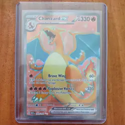 Charizard EX Holo Rare Pokemon TCG Card 183/165 Scarlet & Violet 151 - Image 1