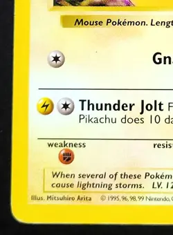 Pikachu Red Cheeks Shadowless Base Set 58/102 Non Holo Pokemon TCG Card - Image 5