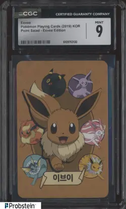 2019 Pokemon Korean Playing Cards Point Salad Eevee Edition Eevee CGC 9 MINT - Image 1