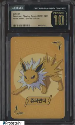 2019 Pokemon KOR Playing Cards Point Salad Eevee Edition Jolteon CGC 10 PRISTINE - Image 1