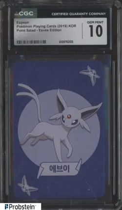 2019 Pokemon Korean Playing Cards Point Salad Eevee Edition Espeon CGC 10 - Image 1