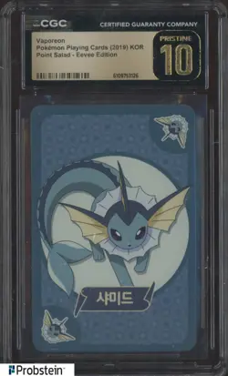 2019 Pokemon KOR Playing Card Point Salad Eevee Edition Vaporeon CGC 10 PRISTINE - Image 1