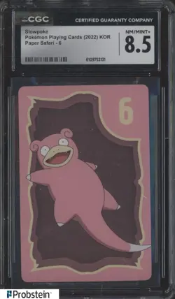 2022 Pokemon Korean Playing Cards Paper Safari 6 Slowpoke CGC 8.5 - Image 1