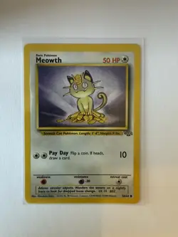 Meowth - 56/64 - Common - Jungle Set - Pokemon Card - - Image 1