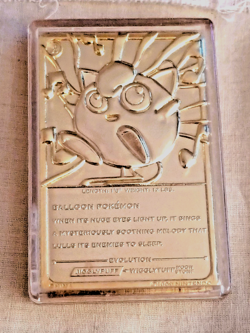 Jigglypuff 1999 Pokemon 23K Gold Plated Burger King Nintendo Trading Card - Image 2