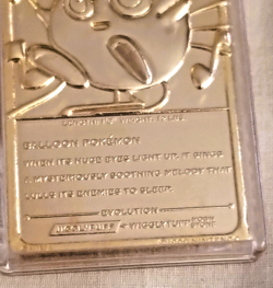 Jigglypuff 1999 Pokemon 23K Gold Plated Burger King Nintendo Trading Card - Image 3