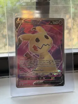 Pokemon Mimikyu v Holo Ultra Rare TCG Card Brilliant Stars 148/163 NM - Image 1