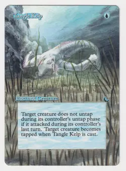 Altered Tangle Kelp MP The Dark 1994 WOTC MTG Magic Hand Painted Unique Art! - Image 1