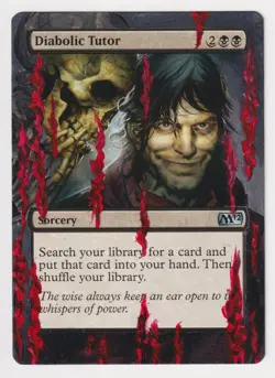 Altered Diabolic Tutor MP M12 WOTC MTG Magic Hand Painted Unique Extended Art! - Image 1