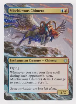 Altered Mischievous Chimera MP WOTC MTG Magic Hand Painted Unique Extended Art - Image 1