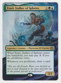 Altered Ezuri, Stalker of Spheres LP WOTC MTG Magic Hand Painted Unique Art! - Image 1