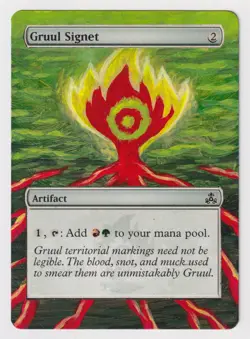 Altered Gruul Signet MP 2006 WOTC MTG Magic Hand Painted Unique Extended Art! - Image 1