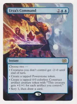 Altered Urza's Command LP 2022 WOTC MTG Magic Hand Painted Unique Art Blue Rare! - Image 1