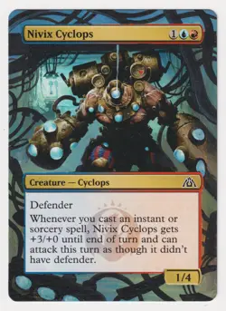 Altered Nivix Cyclops MP 2013 WOTC MTG Magic Hand Painted Unique Extended Art! - Image 1