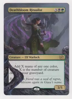 Altered Deathbloom Ritualist LP WOTC MTG Magic Hand Painted Unique Art Rare! - Image 1