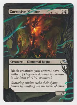 Altered Corrosive Mentor MP Shadowmoor WOTC MTG Magic Hand Painted Unique Art! - Image 1