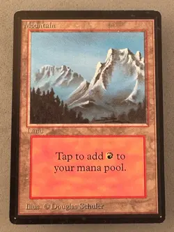 Mountain MTG Beta 298 (B)—Lightly Played Excellent+—Vintage Magic: the Gathering - Image 1