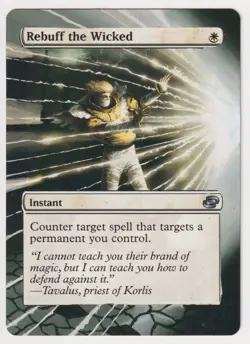 Altered Rebuff the Wicked MP Planar Chaos MTG Hand Painted Unique Extended Art! - Image 1