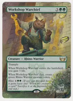 Altered Workshop Warchief LP WOTC MTG Magic Hand Painted Unique Extended Art! - Image 1