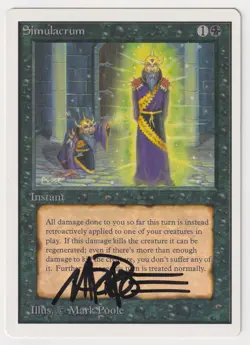 Signed Simulacrum MP Unlimited Edition Artist Mark Poole 1993 MTG Magic Uncommon - Image 1