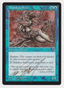 Gold Signed Thalakos Seer MP Tempest Artist Ron Spencer 1997 MTG Magic Vintage! - Image 1