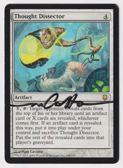 Signed Thought Dissector LP Darksteel Artist Matt Cavotta 2004 WOTC MTG Magic! - Image 1