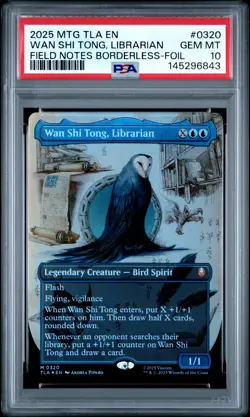 2025 MTG AVATAR: LAST AIRBENDER BORDERLESS-FOIL WAN SHI TONG, LIBRARIAN PSA 10 - Image 1