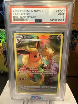 2022 Pokemon SWSH TG01 FA/Flareon Brilliant Stars PSA MINT 9 - Image 2