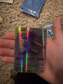 Pokemon Gengar & Mimikyu GX TAG TEAM Ultra Rare Full Art Holo 164/181 240 HP - Image 1