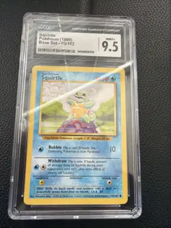 1999 Pokemon Base Set 63/102 Squirtle CGC 9 Mint Unlimited Fresh grade - Image 1