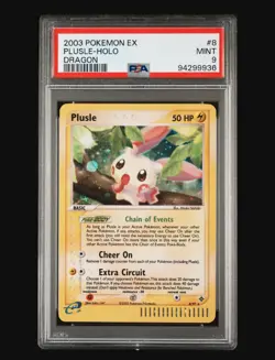 PSA 9 MINT Pokemon PLUSLE Holo Rare 2003 ex Dragon 8/97 - Image 1
