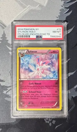 PSA 8 Sylveon Cracked Ice Holo 2014 XY #72 Enchanted Echo Pokemon - Image 1