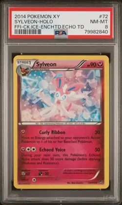 PSA 8 Sylveon Cracked Ice Holo 2014 XY #72 Enchanted Echo Pokemon - Image 2